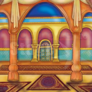 Dick Whittington stage scenery. Projected digital backdrop for stage and theatre.
