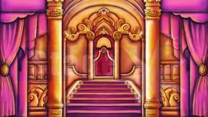 Digital projected stage backdrop for school, youth theatre, amateur or professional shows.