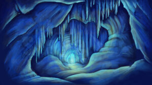 Aladdin cave virtual projected backdrop for live theatre pantomimes or virtual online Panto scenery.