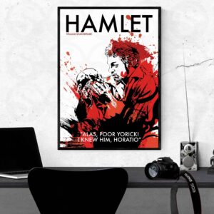 Hamlet Poster.Shakespeare poster, William Shakespear famous quote poster for drama lovers, theatre lovers, Shakespeare fans featuring best most famous well loved inspirational William Shakespeare the bard's quotes. School, college, youth theatre drama schools artwork, poster, print.