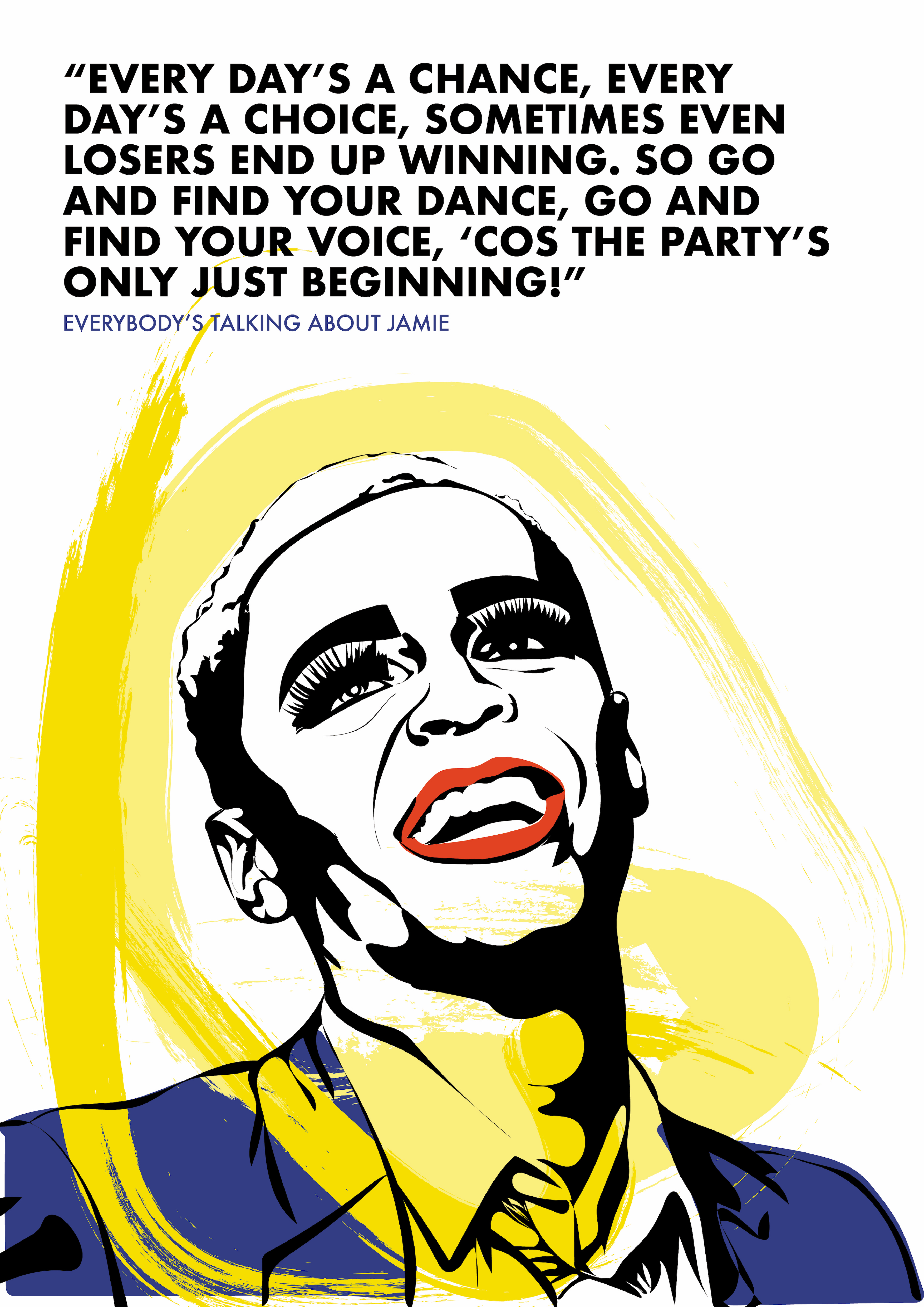 Everybody's talking about Jamie quote poster. Drama posters, great practitioner posters, actor posters, musical posters, inspirational theatre quotes for classrooms, drama studios, drama lovers, colleges, theatres, stage schools, youth theatres. Hamilton posters, Evan Hansen poster, Stanislavski poster, everybody's talking about Jamie poster.
