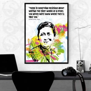 Beatrix Potter writer, author. English literature, primary school curriculum. Part of GCSE A-LEVEL drama performing arts curriculum inspirational quote poster.