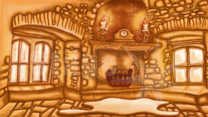 Digital projected stage backdrop for school, youth theatre, amateur or professional shows.