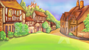Digital projected stage backdrop for school, youth theatre, amateur or professional shows.