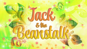 Jack and the Beanstalk Panto title downloadable projected backdrop. Ideal for school pantomimes, stage shows looking for a scenic title for your stage performance.