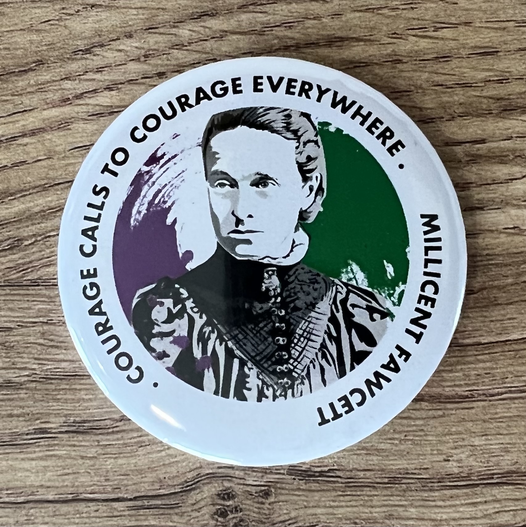 Millicent fawcett pin badge suffragist