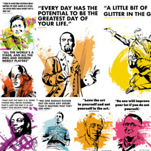 20 theatrical drama themed posters for schools, colleges, sixth forms. Musicals, drama, education, performing arts, great practitioners, Shakespeare, film, literature, stage